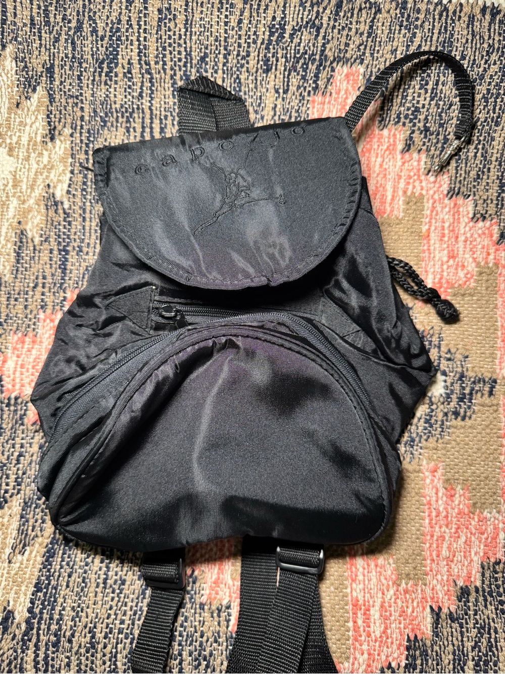 Vintage Capezio Black Ballet Dance Mini Backpack Ballerina Logo
